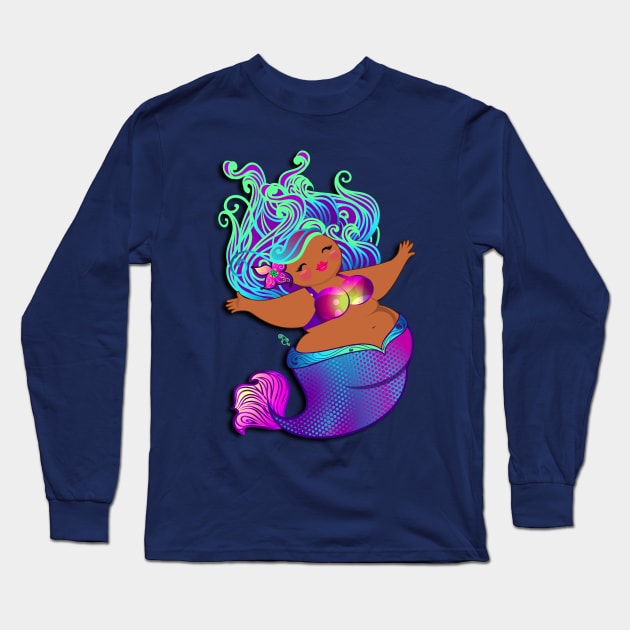 Purple Chubby Mermaid Long Sleeve T-Shirt by Toni Tees